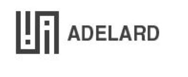 Logo for Adealard. A black and white exclamation mark and lower case I surrounded by a black S rotated 90 degrees.