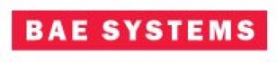 Logo for BAE Systems. The name of the company is written in white, all in captials, on a red background.