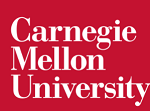 Logo of Carnegie Mellon University. The name of the university is written in white on a red background.