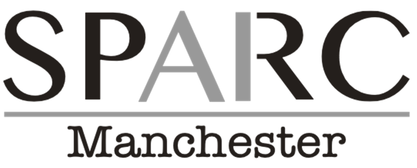 Logo for SPARC. The acronym is shown in grey and black lettering