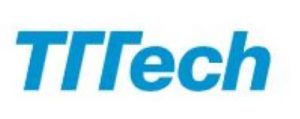 Logo for TTTech. The name of the company is written in blue on a white background